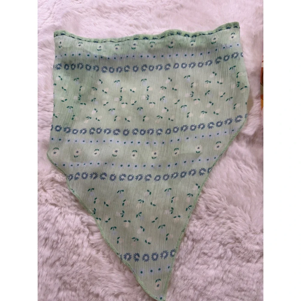 LOT OF 2 Aerie Floral Hair Scarf Retro Boho Headband Bandana Festival Y2K Hippie